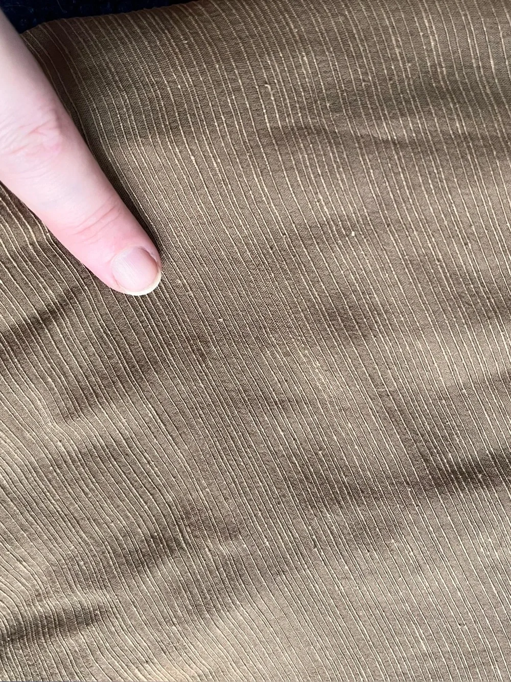 Vintage “L” 100% Silk Brown Dress Elastic Waist - Picture 7 of 8